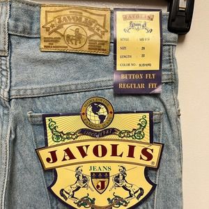 Javolis NWT Vintage Blue Jeans Button Fly Regular Fit Light Wash Size 29 x 30
